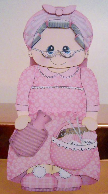 3D on the Shelf Card Kit - Beddy Ready Old Lady Ethel by Pam Stubley