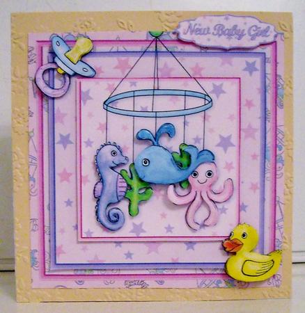 Lullaby Mobile Baby Girl 8x8 Mini Kit by Pam Stubley