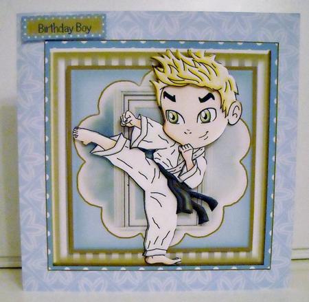 Martial Arts Boy Card Front Kit by Pam Stubley