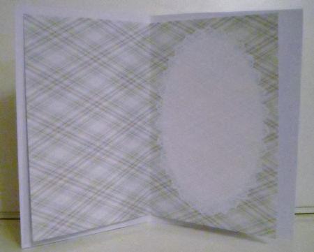 Christmas Cream-beige Tartan Insert, with White Lace 2 by Pam Stubley