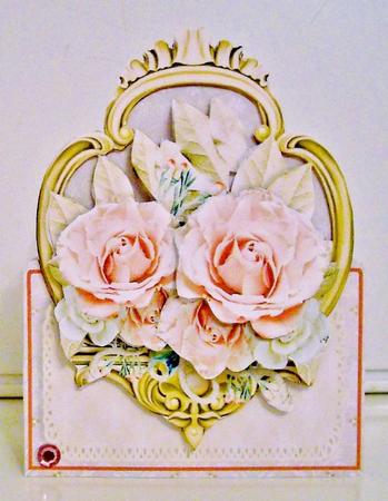 Floral Frames Tent Card Mini-kit - Apricot Roses by Pam Stubley