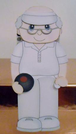 3D on the Shelf Card Kit - Lawn Bowls Old Man Seth by Pam Stubley