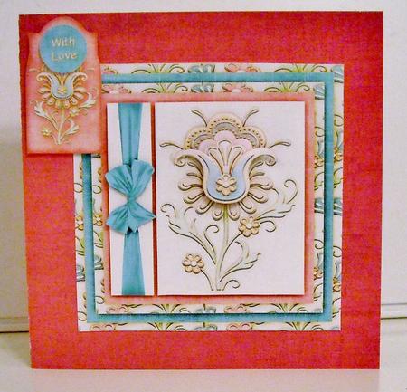 Cardtopper 7x7 with Inlet Soft Flower 221 by Pam Stubley