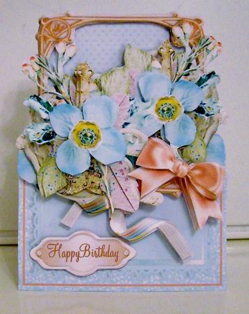 Floral Frames Tent Card Mini-kit - Aqua with Berries by Pam Stubley