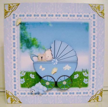 Baby Boy Pram in the Park Mini Kit by Pam Stubley