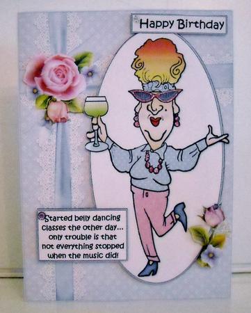 Edna Goes Belly Dancing Quick Card by Pam Stubley