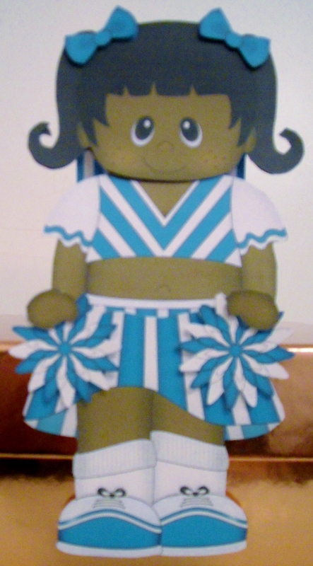 3D on the Shelf Card Kit - Little Ethnic Cheerleader Nyla by Pam Stubley