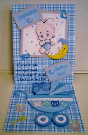 Baby Boy Mini Easel Card Kit by Pam Stubley