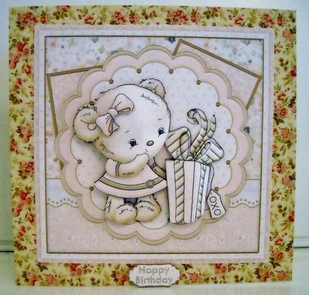 Teddies Pressie 8x8 Mini Kit & Decoupage by Pam Stubley