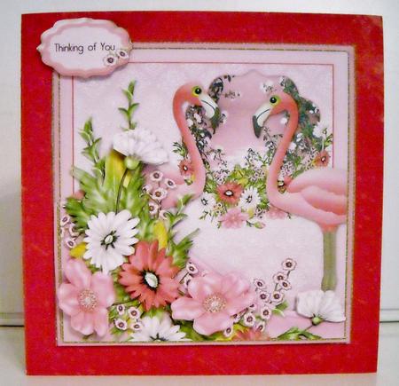 Pink Flamingo Bouquet 8x8 Kit by Pam Stubley
