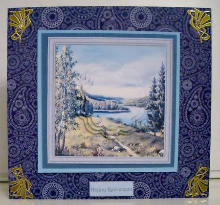 Lake Views Card with Petal Stackers and Sentiment Tags by Pam Stubley