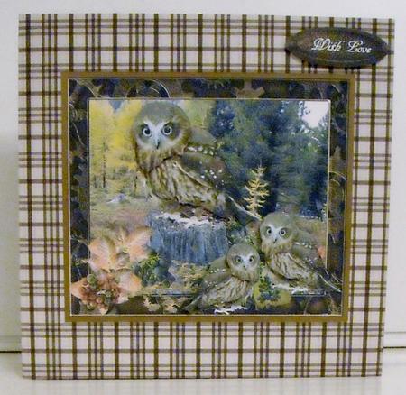 Scenic Fall Owls Topper with Decoupage by Pam Stubley