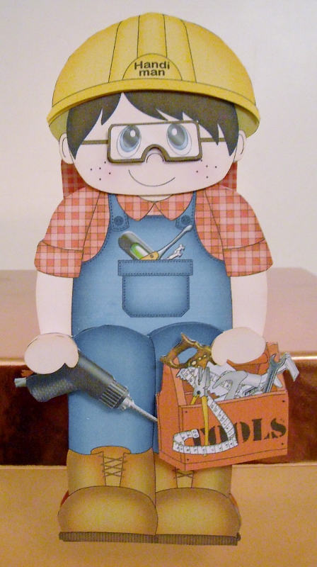 3D on the Shelf Card Kit - Little Handyman Henry by Pam Stubley