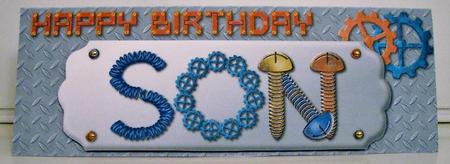 Gizmo Gears Happy Birthday Son Large Dl by Pam Stubley