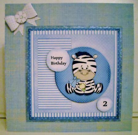 Cute Zebra Birthday Boy by Pam Stubley