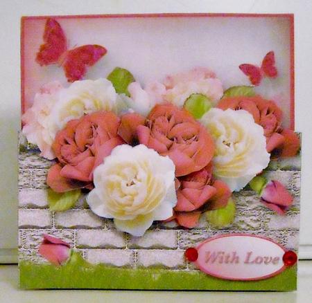 Garden Wall with Hot Roses Popout Card Mini Kit by Pam Stubley