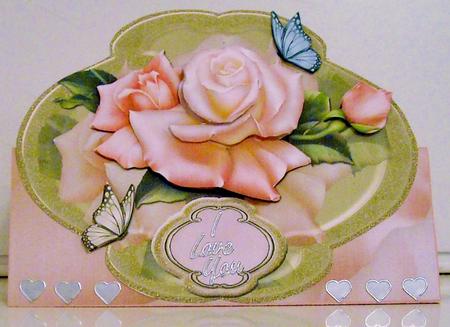 Triangle Base Mini Kit - Soft Pink Roses by Pam Stubley