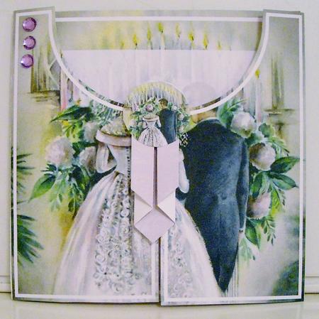 Wedding Couple 8in Drape Gatefold Card Kit by Pam Stubley
