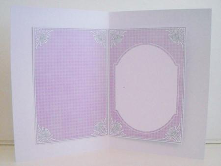 Lilac Checked Fashion Base 7x5in Folded Insert by Pam Stubley