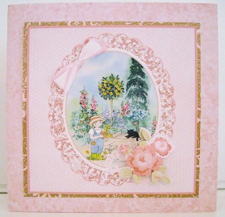 8 x 8 in the Garden Decoupage Card by Pam Stubley