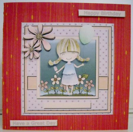 Mini Kit- Sweet Girlie Birthday Topper #3 by Pam Stubley