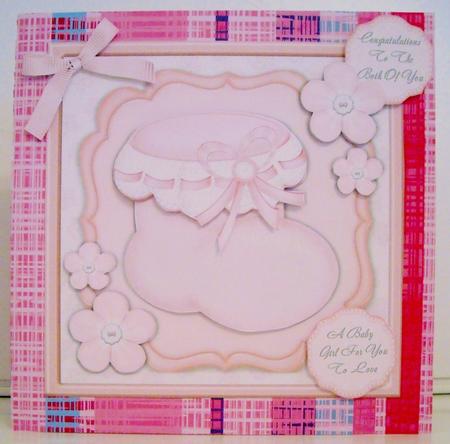 Beautiful Baby Girl Bootie with Flowers 8x8 Mini Kit by Pam Stubley