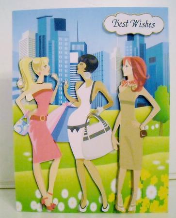 Girls Meeting Up for a Chat After Shopping in the City by Pam Stubley