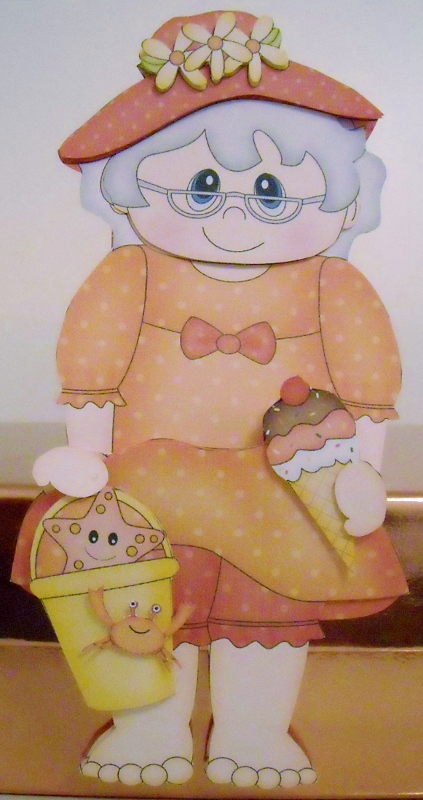 3D on the Shelf Card Kit - Old Lady Edwardian Bather Ivy by Pam Stubley