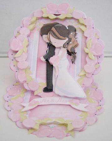 The Wedding Vows Scalloped Round Easel Card by Pam Stubley