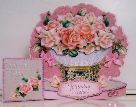 Crystal and Roses Shaped Card Plus Gift Card by Pam Stubley