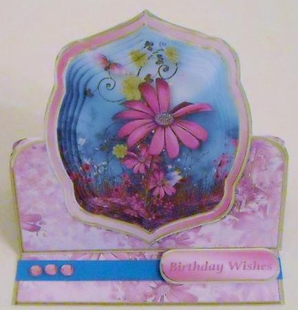Purple Daisies Pyramid Easel Card Mini Kit by Pam Stubley