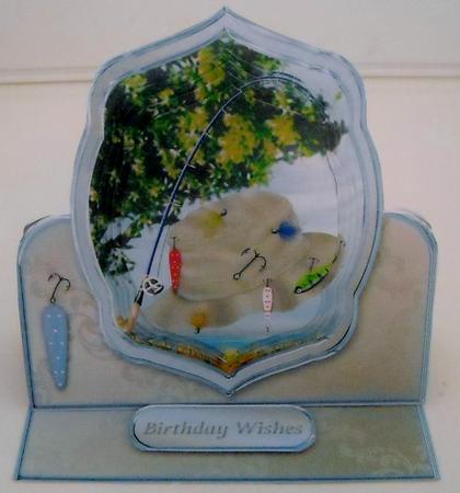 A Day's Fishing Pyramid Easel Card Mini Kit by Pam Stubley