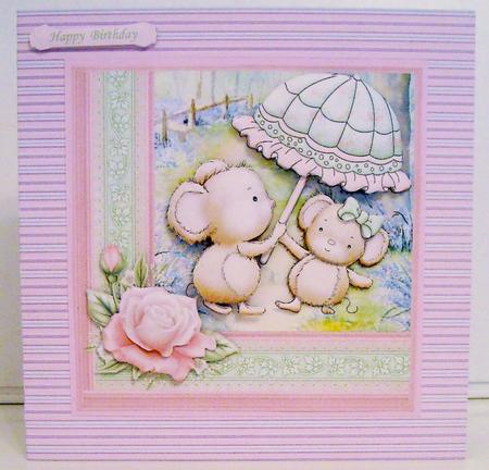 Parasol Mice 7.5 x 7.5 Mini Kit and Decoupage by Pam Stubley