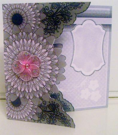 6.75 Stylised Grey Flowers by Pam Stubley