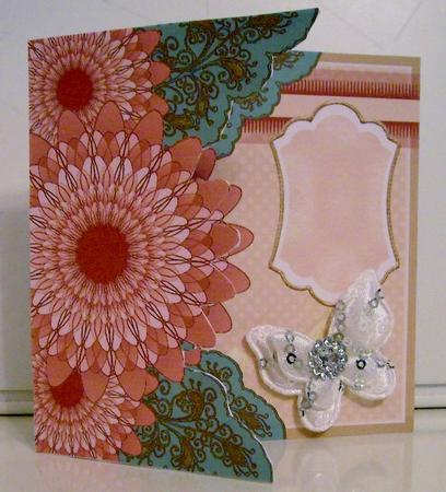 6.75 Stylised Dusky Pink Flowers by Pam Stubley