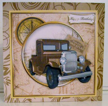 Vintage Truck 8" Square Card Mini-kit by Pam Stubley