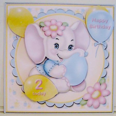 Blowing Up the Balloons Card Front by Pam Stubley