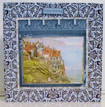 Robin Hood Bay Card with Pyramid Layers by Pam Stubley