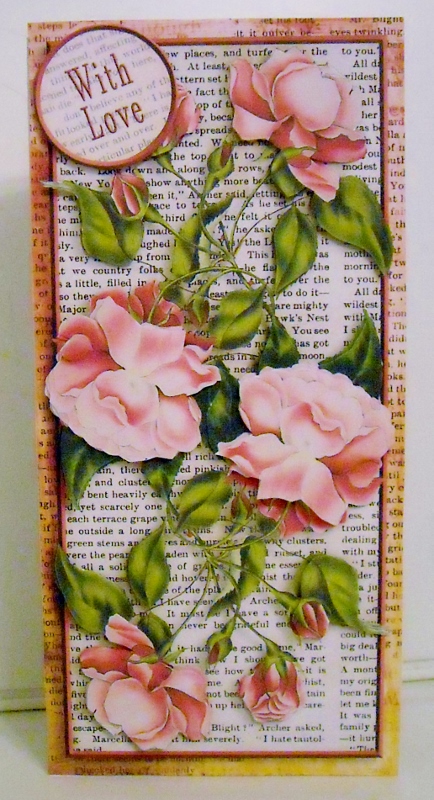 Dl Card with Inlet 256 All About Flowers Violet by Pam Stubley