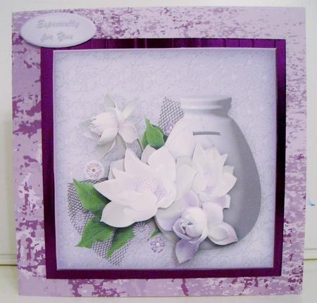 White Flowers Money Pot Card Mini Kit by Pam Stubley