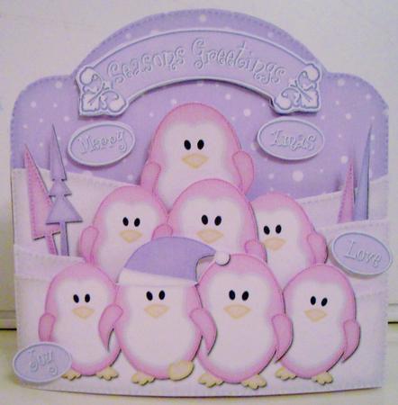 3D Xmas Penguin Tree Pop Out Card Kit by Pam Stubley