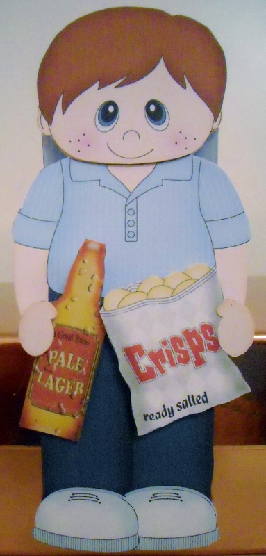 3D on the Shelf Card Kit - Young Man Lager Drinker Lucas by Pam Stubley