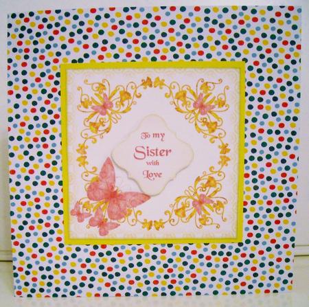 Corner Floral Design with Pink Butterflies by Pam Stubley
