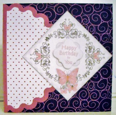 Corner Floral Design with Pink Butterflies 2 by Pam Stubley