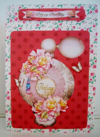 Vintage Perfume Bottle with Roses by Pam Stubley