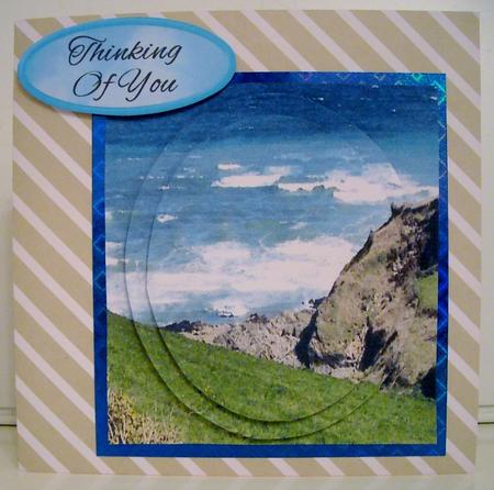Lovely Sea View of Cornwall Circle Pyramids by Pam Stubley