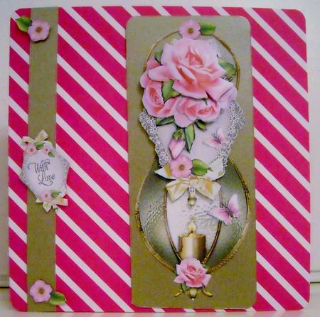 Beautiful Vintage Lamp with Roses by Pam Stubley
