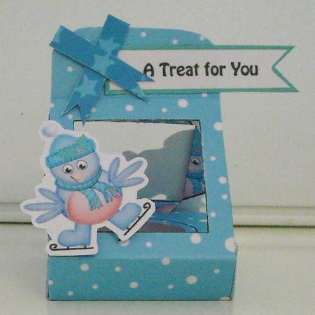 Robin 3D Xmas Treat Box Tree Decoration Easifold Frame by Pam Stubley