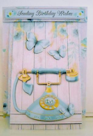 3 in 1 Blue Butterfly Phone by Pam Stubley