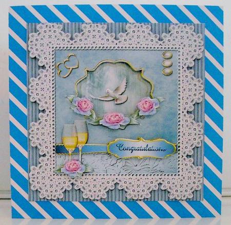 Blue Lace Engagement Card Front Mini Kit by Pam Stubley